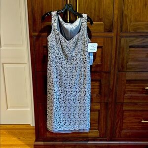 Anne Klein Elegant Silver and Gray Dress